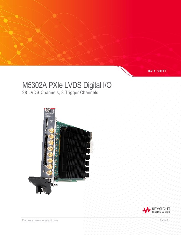 M5302A PXIe LVDS Digital I/O PDF Asset Page Keysight